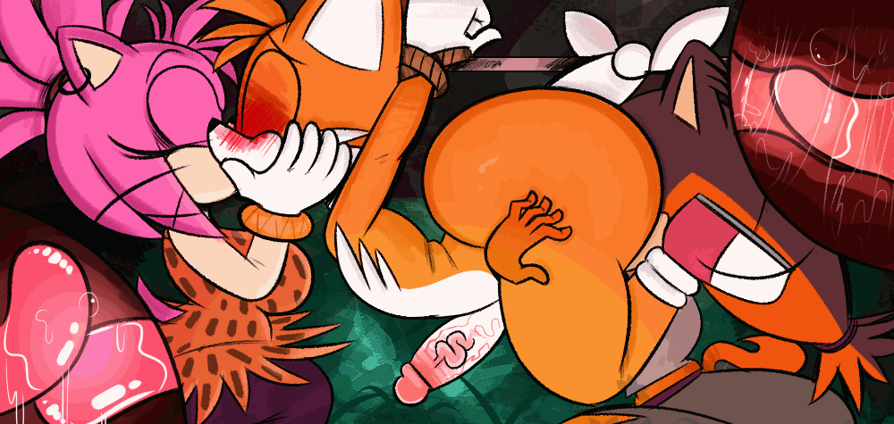 amy rose, miles prower, and sticks the jungle badger (sonic the hedgehog (series) and etc) created by ota (artist) | Yiff Party amy rose, miles prower, and sticks the jungle badger (sonic the hedgehog (series) and etc) created by ota (artist)