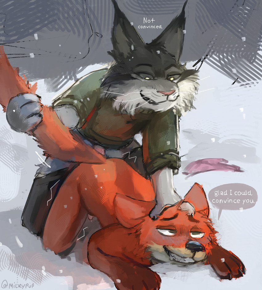 nick wilde and pawbert lynxley (zootopia and etc) created by milkypupppy